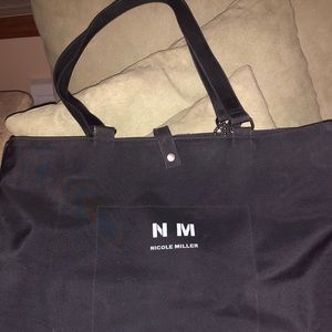Nicole Miller Black Nylon Tote